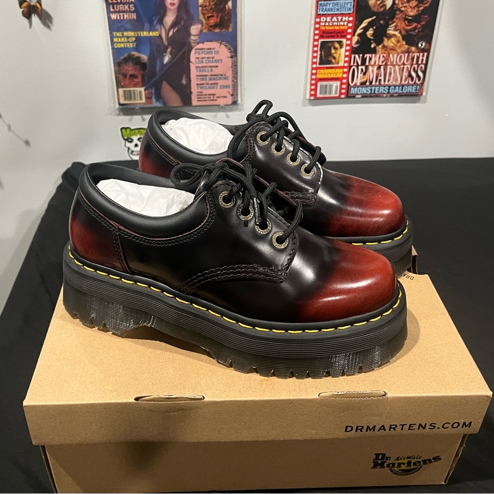 Dr. Martens Black and Red Platform Shoes BRAND NEW * NEVER WORN